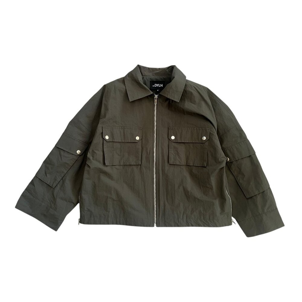 BY.DYLN Revolve Boxy Jacket Green Small Utility Cargo Streetwear Gorpcore Nylon